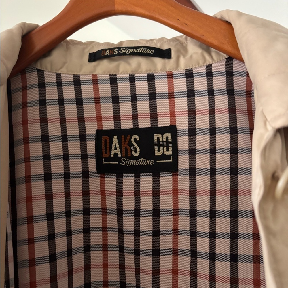 Daks Signature Quilted Vintage British Khaki Car Coat - Picture 4 of 6